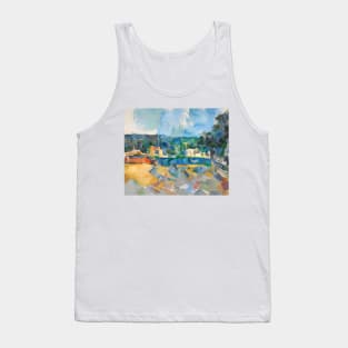 On the Banks of a River by Paul Cezanne Tank Top